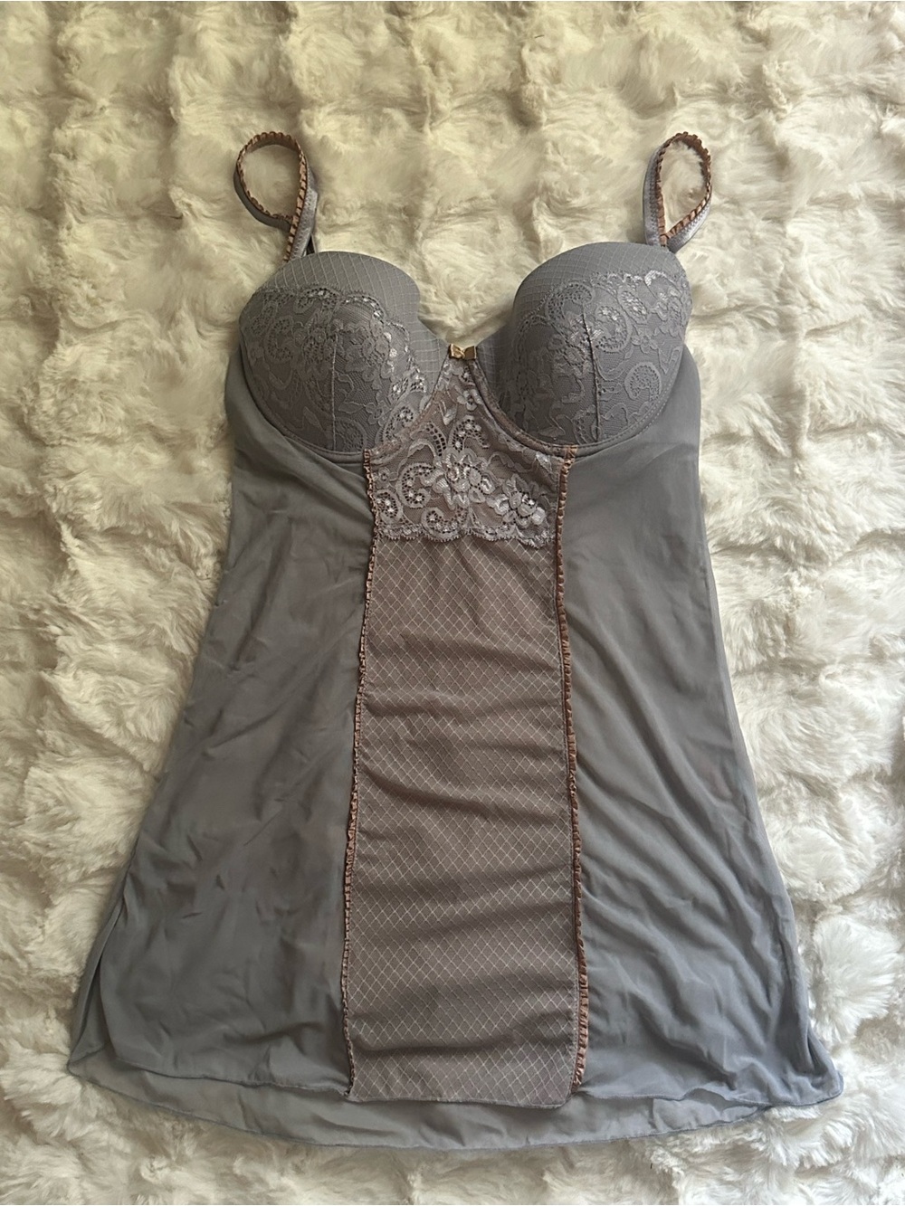 Sheer Lace Babydoll Essential Chemise - Women's Intimates - Picture 3 of 4